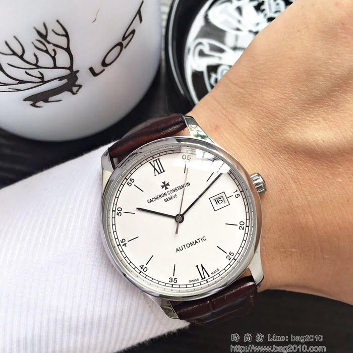 江詩丹頓 Vacheron Constantin 經典兩針半設計 全自動機械機芯 頂級316精鋼表殼錶帶 男士腕表  wssb4729